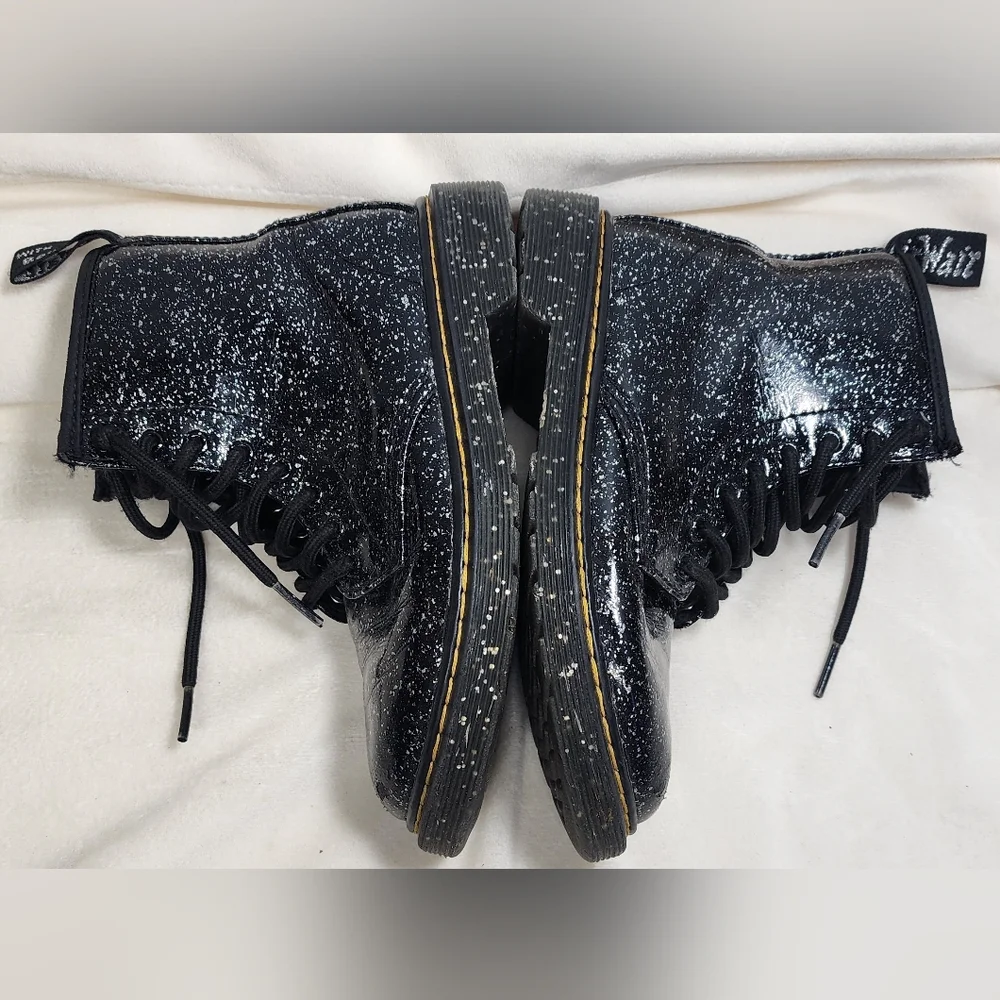 Dr. Martens Black Sparkle Combat Boots